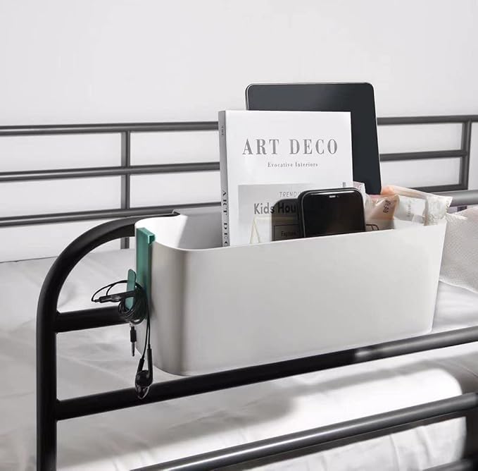 Bedside Storage Organizer Caddy Hanging Organizer Bunk Bed Shelf Holder Pocket for College Dorm Room Baby Bed Rails (Green)