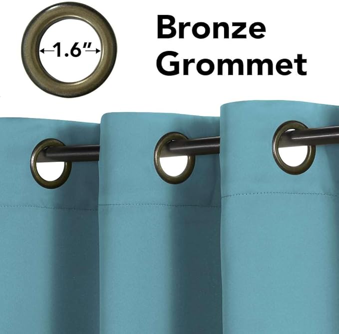 H.VERSAILTEX Thermal Insulated Blackout Drapes Soft and Smooth Microfiber Formaldehyde-Free Curtains for Nursery,Grommet Window Panels,52 by 84 - Inch - Aqua - Set of 2