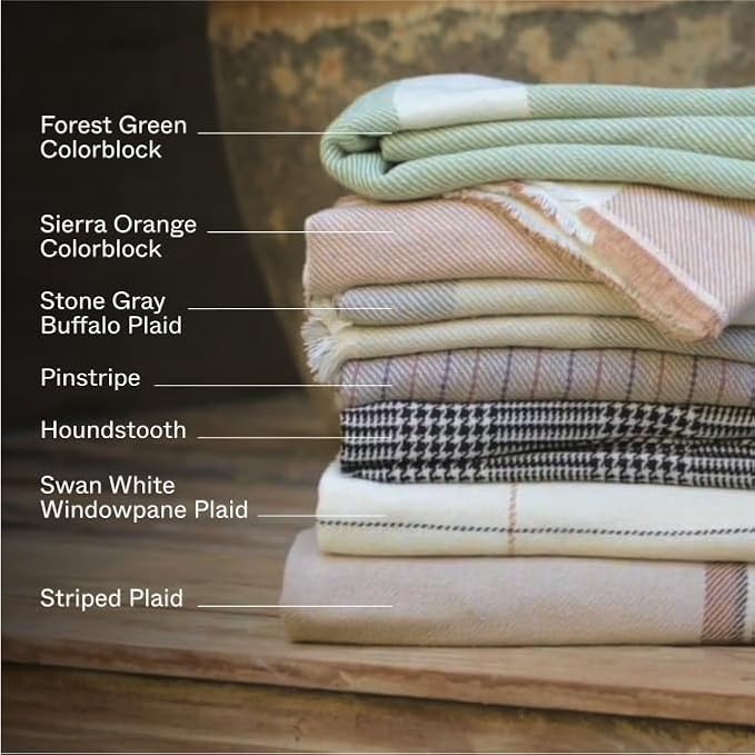 Outer Bug Shield Outdoor Throw Blanket w/Insect Shield Repellent Gear Technology- Lightweight Insect-Repellent Outdoor Blanket, Camping, Picnic & Beach Blanket, Swan White Windowpane Plaid, 50"W x 60"