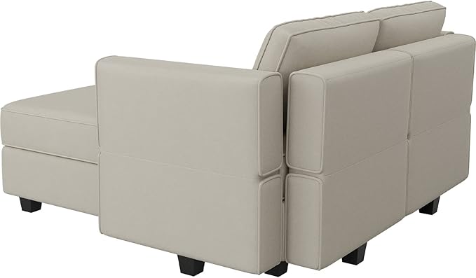 Belffin Modular Sectional Sofa with Reversible Chaise L Shaped Couch with Ottoman Modular Sofa Couch with Storage Grey