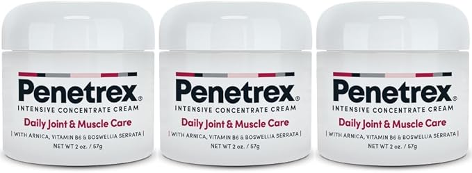 Penetrex Joint & Muscle Therapy - Soothing Comfort for Back, Neck, Hands, Feet - Premium Whole Body Rub with Arnica, Vitamin B6 MSM & Boswellia - 2oz 3-Pack
