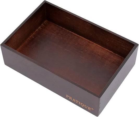 Bamboo Drawer Organizer - Kitchen Utensil Organizer Silverware Tray Cutlery Holder，Office Desk Supplies and Accessories,8.9 * 5.9 * 2.6,Nut-brown