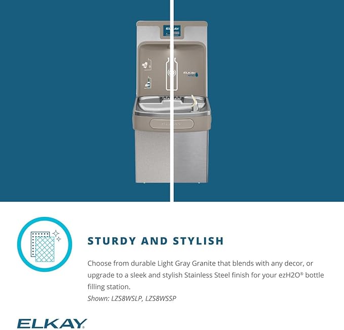 Elkay LZSTL8WSSP Enhanced Bottle Filler & Bi-Level ADA Cooler Refrigerated Stainless High Capacity Lead Drop Down Wrapper