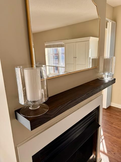 Joel's Antiques 54 Inch Wooden Floating Shelves for Wall - 54x8x2 in - Made of Natural Wood - Long Heavy Duty Wall Shelves - Made in USA NO TARIFFS - Perfect for Living Room, Kitchen - Mocha