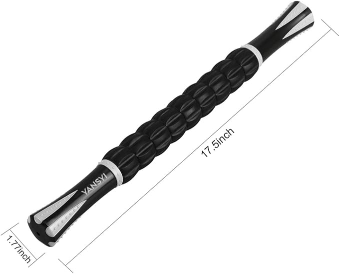 Yansyi Muscle Roller Stick for Athletes - Body Massage Roller Stick - Release Myofascial Trigger Points Reduce Muscle Soreness Tightness Leg Cramps & Back Pain for Physical Therapy & Recovery (White)