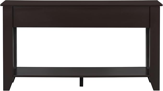 Farmhouse Modern Console Table 55.4-Inch Entryway Sofa Table with Drawers & Storage Shelf for Living Room Hallway Entrance, Dark Coffee