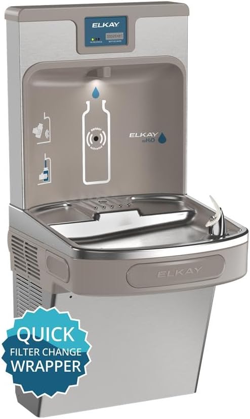 Elkay LZS8WSSP Enhanced Bottle Filler & Single ADA Cooler Refrigerated Stainless High Capacity Lead Drop Down Wrapper