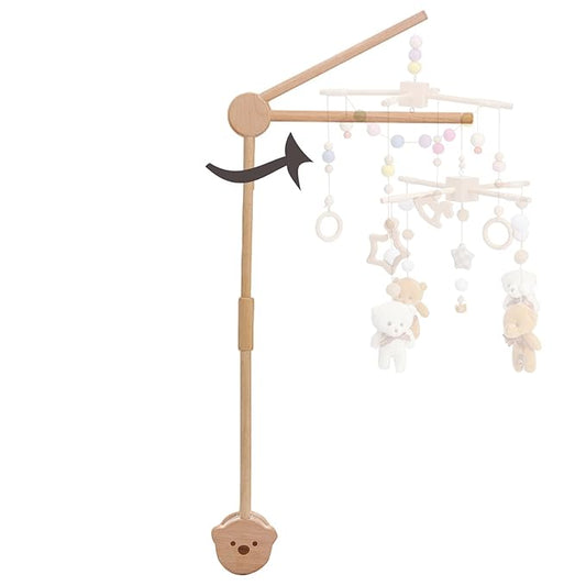 Baby Crib Mobile Arm,HBM Wooden Mobile Arm for Crib Mobile Hanger for Crib Baby Girl Nursery Decor