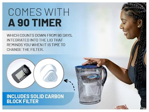 Epic Water Filters Pure Filter Pitchers for Drinking Water, 10 Cup 150 Gallon Filter, Tritan BPA Free, Removes Fluoride, Chlorine, Lead, Forever Chemicals