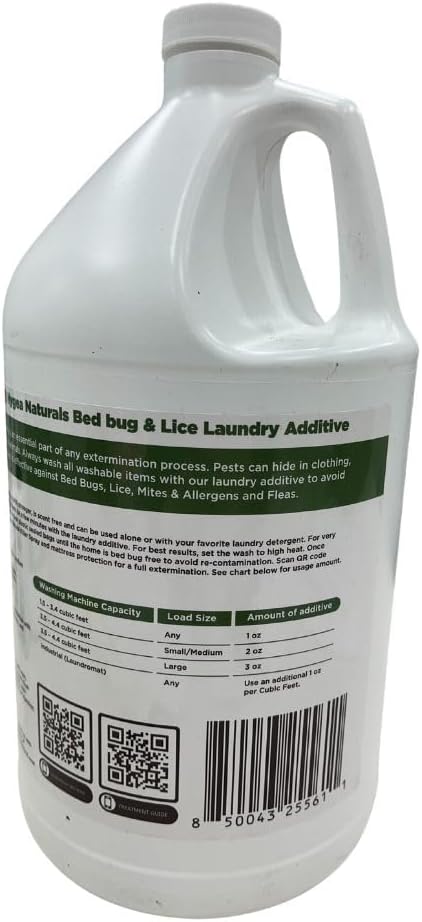 Extra Strength Lice & Bed Bug Laundry Additive - Gentle, Odorless, and Stain-Free Liquid Laundry Treatment - Child and Pet Friendly - Laundry at Any Water Temperature (1 Gallon)