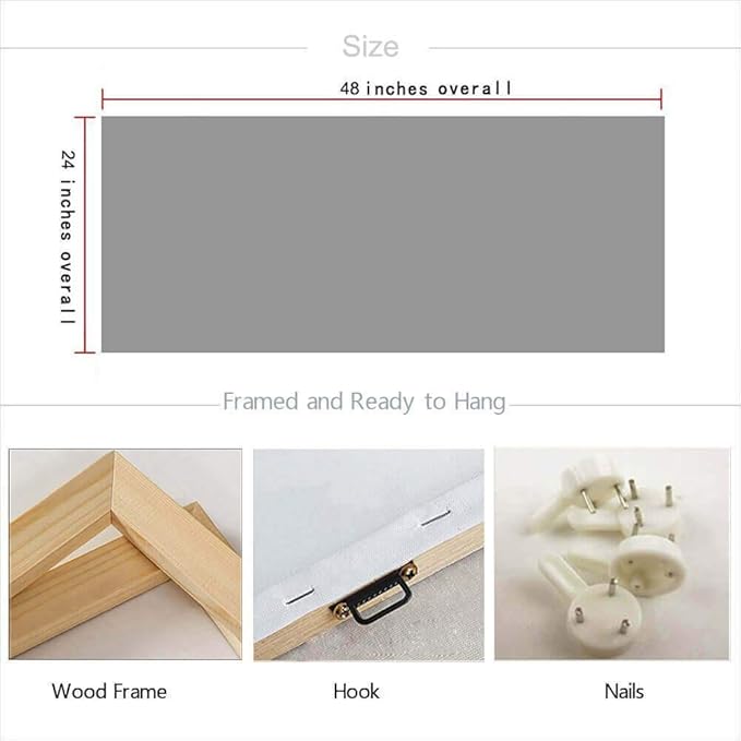 Arjun Abstract Wall Art Geometric Canvas Circle Painting Modern Grey Brown Picture Simple Artwork Framed for Bedroom Living Room Bathroom Home Office Wall Décor, Large Size 48"x24"