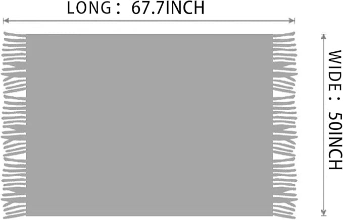 Boho Throw Blanket - Bohemian Fringe Tassels， for Bed Couch Soft ChairBlanket Double Sided (50"x70") (Yellow)