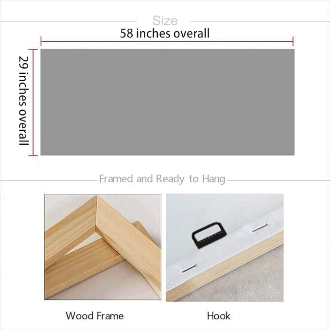 Arjun Brooklyn Bridge Wall Art Modern New York City Abstract Canvas Cityscape Painting, NYC Skyline Textured Picture for Living Room Bedroom Home Office Wall Decor Extra Large Size Framed 58"x29"