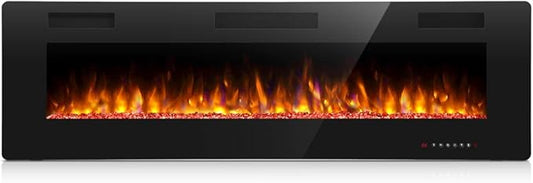 Antarctic Star 42 Inch Electric Fireplace in-Wall Recessed and Wall Mounted, Fireplace Heater and Linear Fireplace with Multicolor Flame, Timer, 750/1500W Control by Touch Panel & Remote