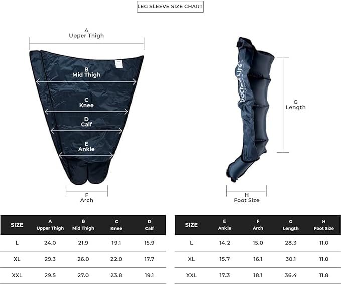 DOCTOR LIFE LX9max - Sequential Air Compression Recovery System : Device + Legs (L) + Carry Bag, FSA-HSA Approved