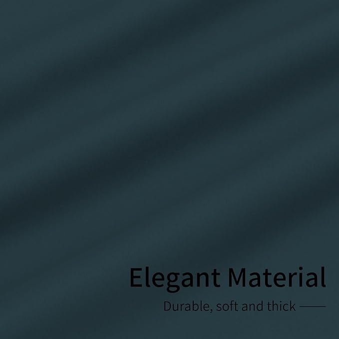 Easy-Going Blackout Curtains for Bedroom, Solid Thermal Insulated Grommet and Noise Reduction Window Drapes, Room Darkening Curtains for Living Room, 2 Panels (34x45 in, Bluestone)