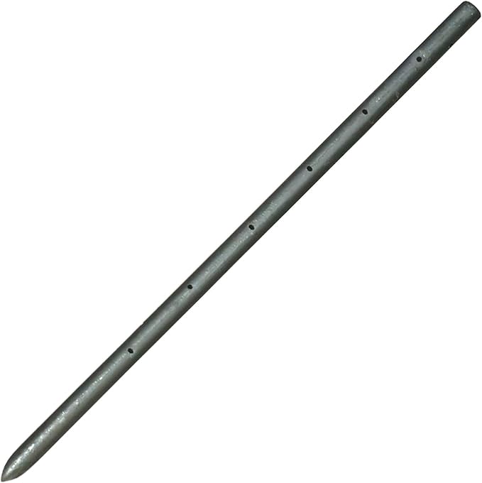 Sandbaggy Round Steel Concrete Form Stakes with Nail Holes - Rust Resistant Coating - Removable, Reusable (5, 3/4 in X 24 in)