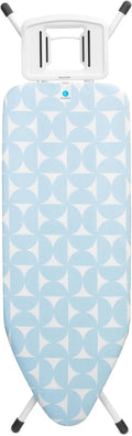 Brabantia Size C Ironing Board (49x18 in) 7 Height Options, Solid Steam Iron Rest Holder (Fresh Breeze) Non-Slip Feet, Anti-Collapse Child Locks