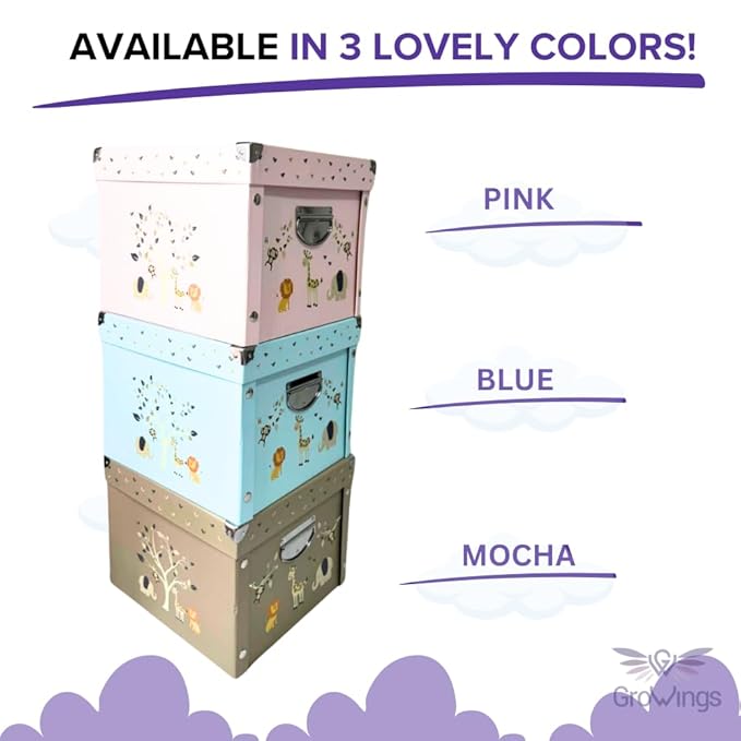 GroWings Baby Keepsake Box - Large Memory Storage for Newborns, Suitable for Boys and Girls, Strong, Durable, and Collapsible Gifts