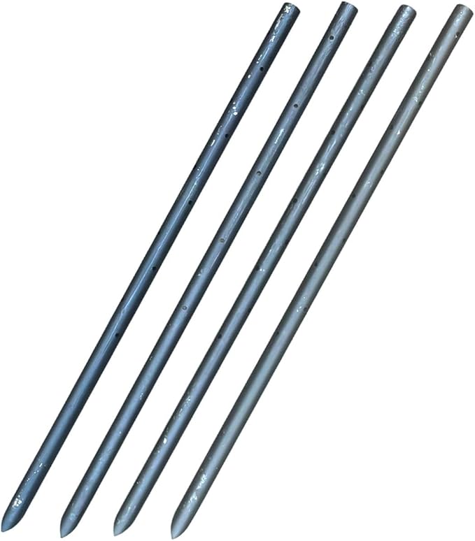 Sandbaggy Round Steel Concrete Form Stakes with Nail Holes - Rust Resistant Coating - Removable, Reusable (100, 3/4 in X 24 in)