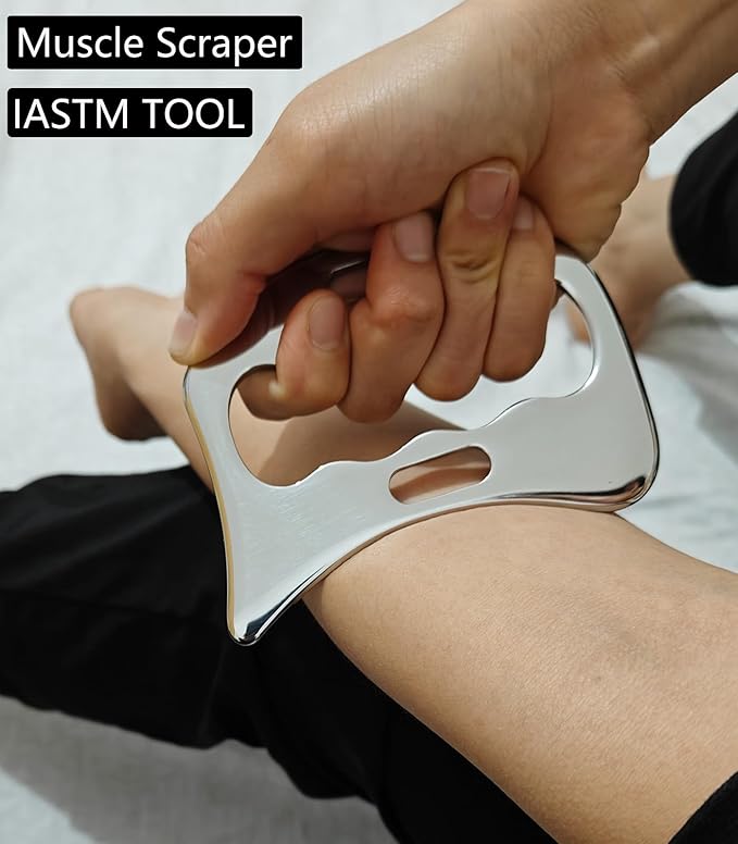Muscle Scraper IASTM Tool Set (4-Piece) gua sha Stainless Steel fascial Release Tool deep Soft Tissue Massage Tool Set
