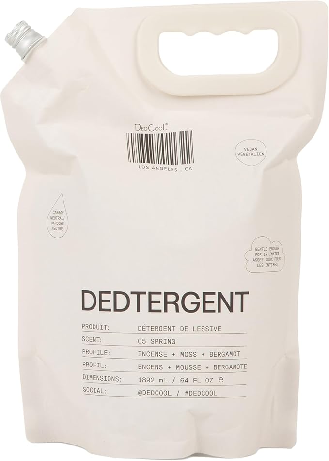 DedCool Liquid Laundry Dedtergent (05 Spring Refill 64 oz) Luxurious Fragrance, Scented, Removes Stains, Ideal for 60 Washes, Infused with Essential Oils, Vegan, Non-Toxic, Cruelty & Dye Free