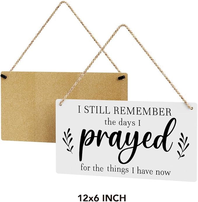 Christian Decor for Home I Still Remember The Days I Prayed Wall Decor Rustic Bible Verse Sign Scripture Printed Wood Sign Wall Art Religious Gifts Faith Based Gifts