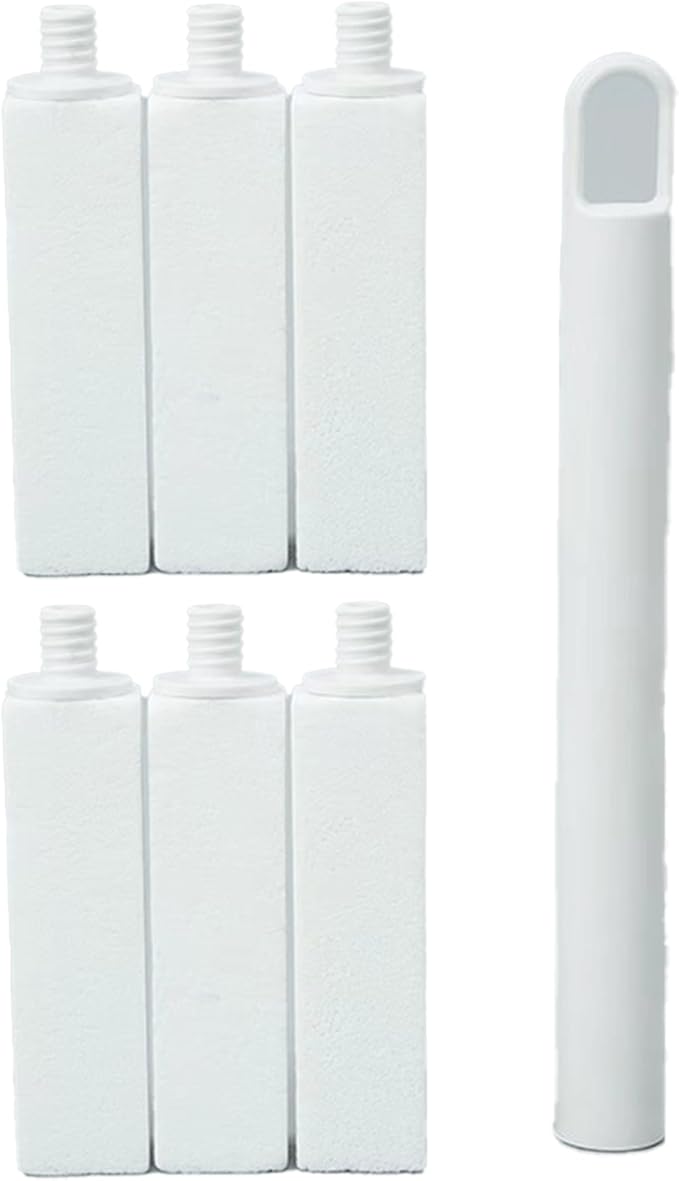 Pumice Stone Toilet Bowl Cleaner | Long Handle & Eco-friendly Screw-on Pumice Stones | Scouring Stick for Toilet Cleaning, Stain Removal on Toilets, Grills, Tiles, Grout & Pools | 6 Pack