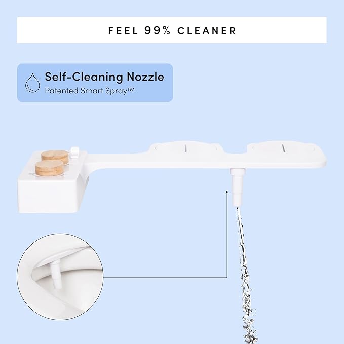 TUSHY 3.0 Spa Cool to Warm Water Bidet Attachment. Easy Universal Toilet Seat Install, Requires Sink Connection for Temperature Control. Fresh Self-Cleaning Clean Water, Noir/Gold