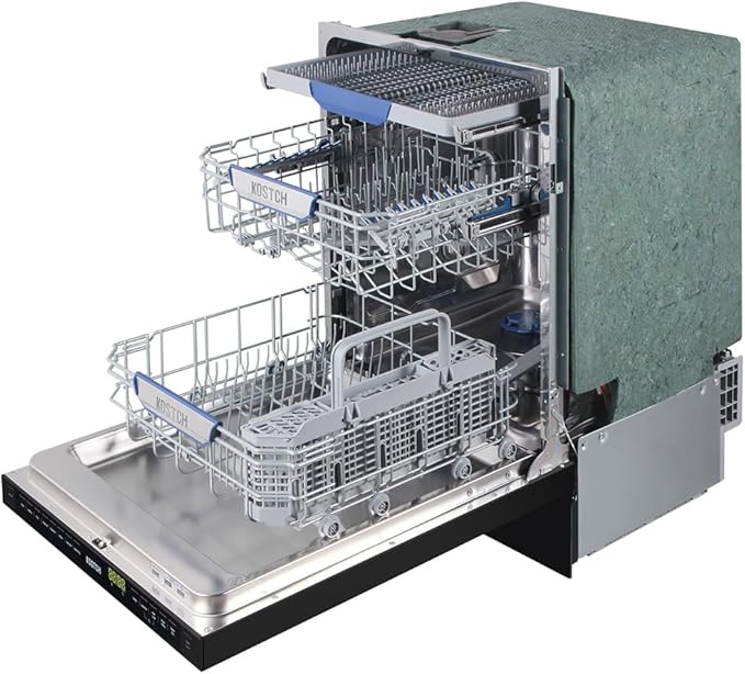 Large Capacity 24 inch Top Control Built-In Dishwasher with Third Rack – ENERGY STAR Certified, 47-dBA Ultra-Quiet, Stainless Steel (Black)