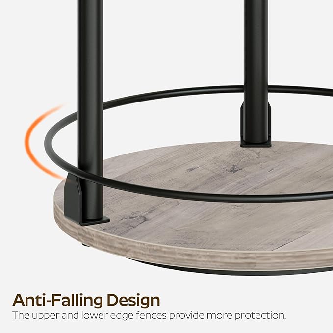 3-Tier Lazy Susan Organizer, Rotating Spice Rack, Spinning Organizer, Industrial Turntable Spice Rack Organizer for Cabinet, Kitchen Countertop, Greige and Black SR23BG