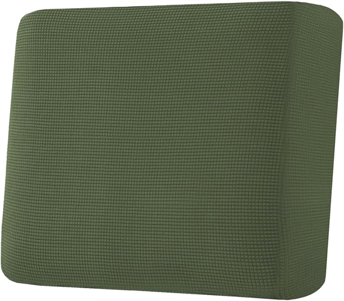 H.VERSAILTEX Super Stretch Individual Seat Cushion Covers Sofa Covers Couch Cushion Covers Slipcover Sets Thick Jacquard Textured Twill Fabric (1 Piece Chair Cushion Cover, Bronze Green)