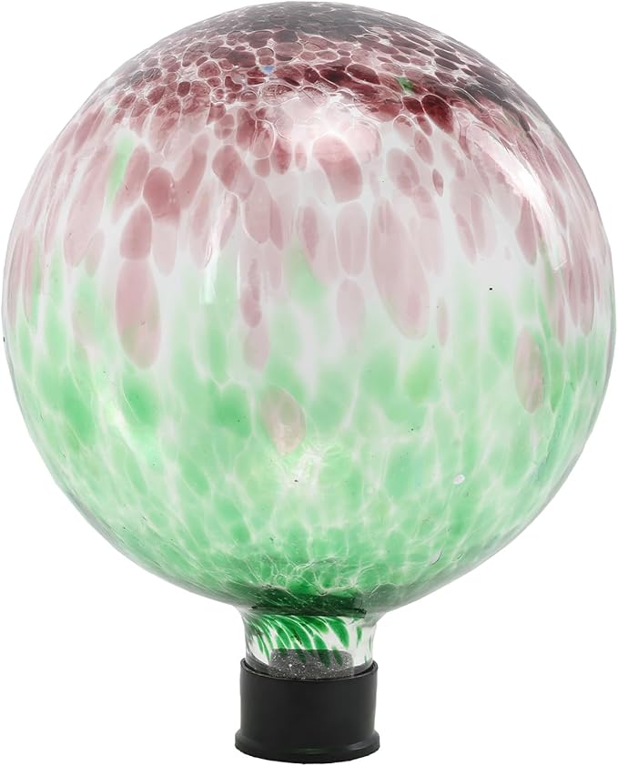 Gazing Ball 10 Inch Glass Reflective Garden Globe Outdoor Gazing Globe Sphere Yard Ornament for Garden Yard Home Outdoor Decoration Gift for Women (Green)