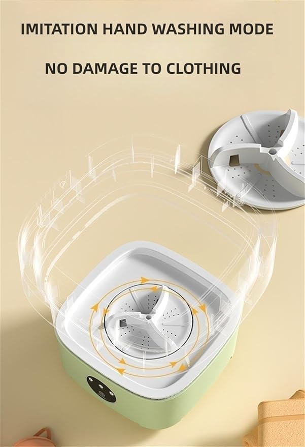 Portable Washing Machine, Mini Washer,16L Upgraded Large Capacity Foldable Washer.Deep Cleaning of Underwear, Baby Clothes and Other Small Clothes.Suitable for Apartments, Dormitories, Hotels.(Green)