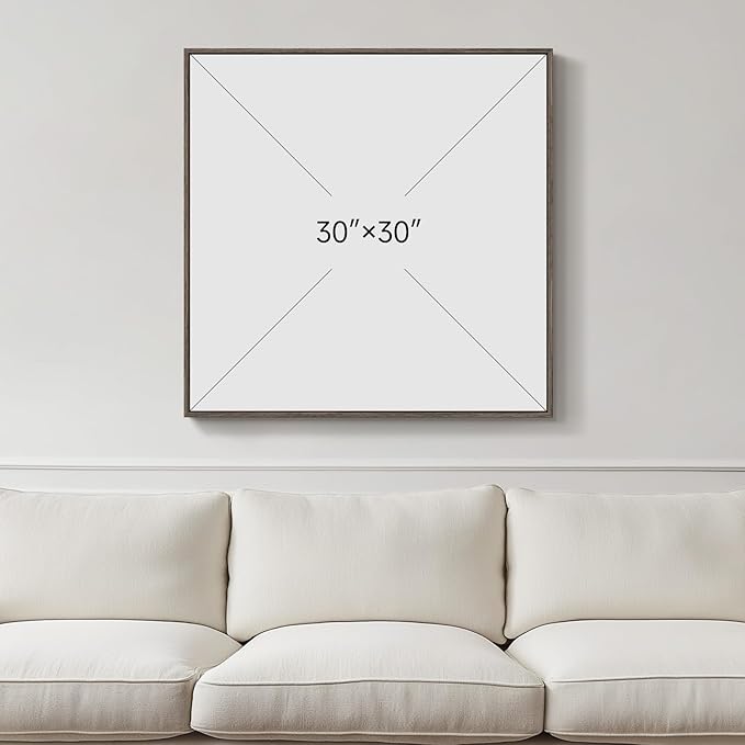 Framed Sage Green Abstract Wall Art, Modern Canvas Prints Artwork for Walls, Square Minimalist All Green Abstract Pictures for Living Room, Hallway, Fireplace, Bedroom, Home Office Wall Decor 30x30 In