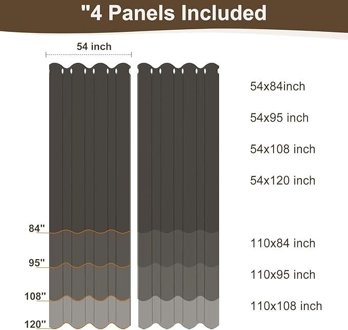 HolidayIdeas Outdoor Curtains for Patio Waterproof-4 Panels Linen Gazebo Curtains 54"x84"-Indoor/Outside Privacy Taupe Curtains Weatherproof Weighted for Pergola, Porch,Backyard,Living Room,Sunroom