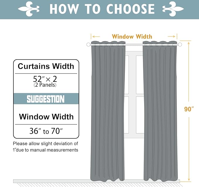 ChrisDowa Room Darkening Curtains 90 Inches Long 2 Panels Set for Living Room, Grommet Thermal Insulated Blackout Curtains for Bedroom (Beige, 52 x 90 Inch)