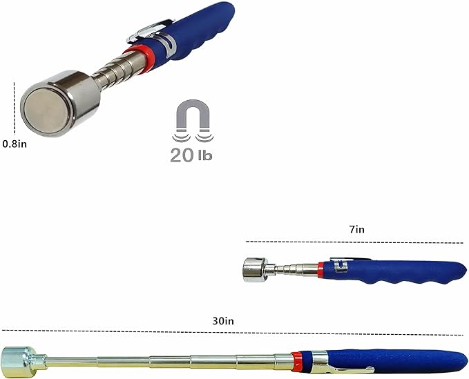 20lb Telescoping Magnetic Pick Up Tool Extendable 31" Telescopic Magnet Stick Useful for Hard-to-Reach,Sink Drains Mechanic Automotive Gifts for Men Women Husband Birthday Father's Day(4PCS)