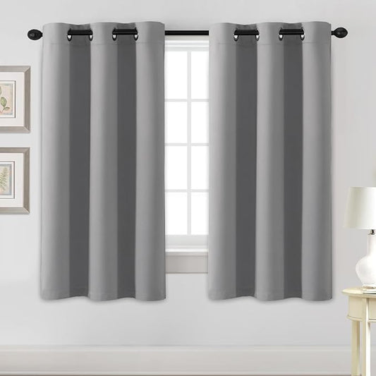H.VERSAILTEX Blackout Curtains for Bedroom Thermal Insulated Room Darkening Living Room Curtains 63 Inch Long Grommet Privacy Protection Window Curtain Panels/Drapes for Nursery, 2 Panels, Dove Grey