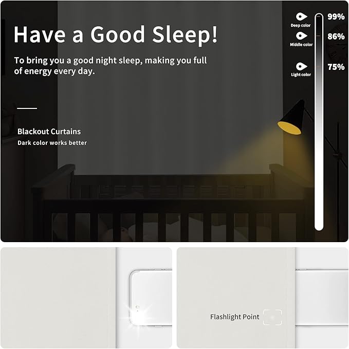 Easy-Going Blackout Curtains for Bedroom, Solid Thermal Insulated Grommet and Noise Reduction Window Drapes, Room Darkening Curtains for Living Room, 2 Panels (42x54 in, Ivory)