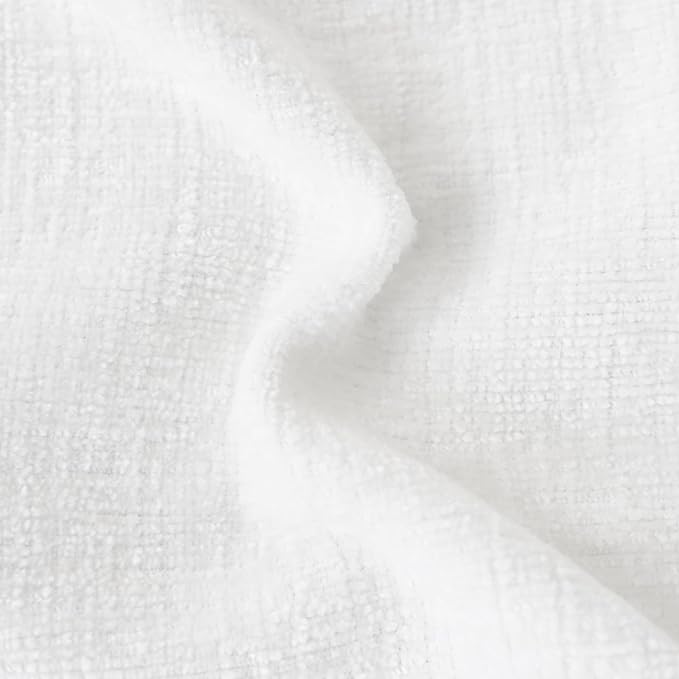 CaliTime Throw Pillow Covers Decorative 18 X 18 Inches Pack of 2 Cozy Chenille Cushion Cases for Couch Sofa Bed Living Room Home True White