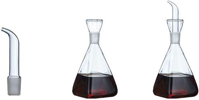 ELETON Olive Oil Dispenser Borosilicate Glass Bottle - 8 oz 250ml Non Drip Dispenser - Leak Proof Pourer Vinegar Drizzler Cruet - Easy Clean Drip Free Bottles for Kitchen