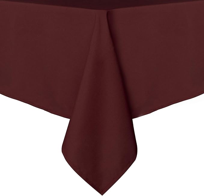 sancua Rectangle Tablecloth - 54 x 78 Inch - Stain and Wrinkle Resistant Washable Polyester Table Cloth, Decorative Fabric Table Cover for Dining Tables, Buffet Parties and Camping, Burgundy