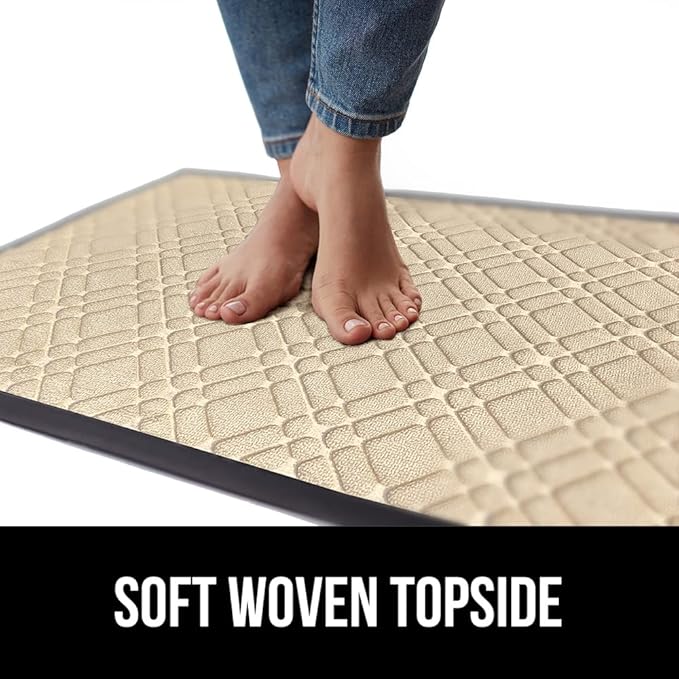 GORILLA GRIP 100% Waterproof All-Season WeatherMax Doormat, 72x24, US Designed Natural Rubber, Stain and Fade Resistant, Low Profile Indoor Outdoor Door Mats, Easy Clean Patio Mat, Modern Latte