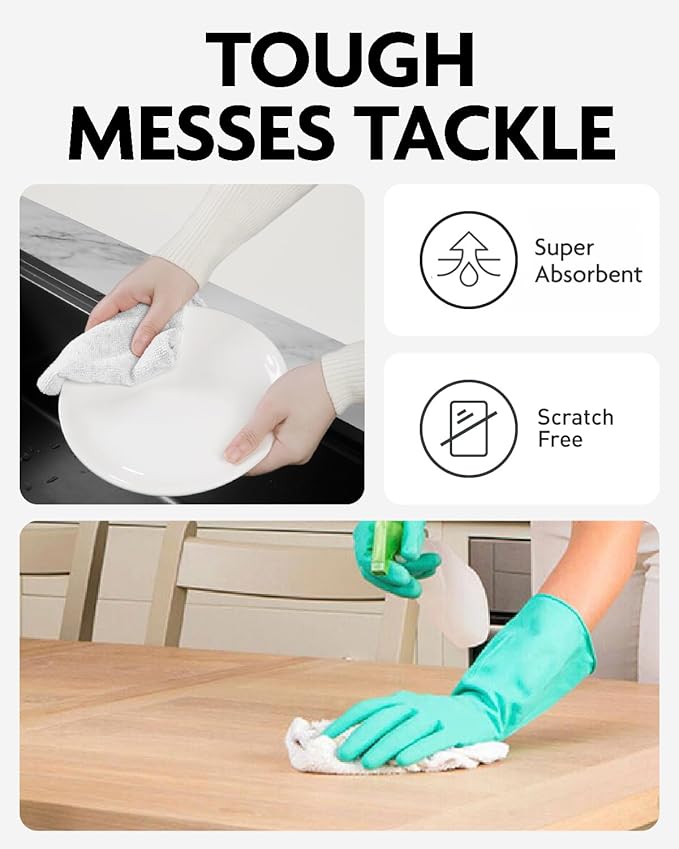 Fantasticlean Microfiber Cleaning Cloth Roll -75 Pack, Tear Away Microfiber Towels, 12" x 12", Reusable, Washable, Scratch Free, Ultra Absorbent Dish Rags for Car, Home, Garage or Shop (White)