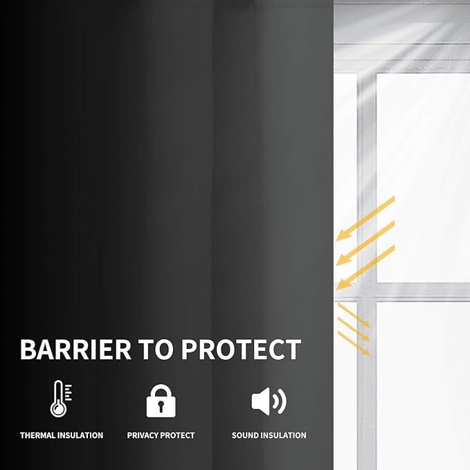 Easy-Going Blackout Curtains for Bedroom, Solid Thermal Insulated Grommet and Noise Reduction Window Drapes, Room Darkening Curtains for Living Room, 2 Panels (52x96 in,Gray)