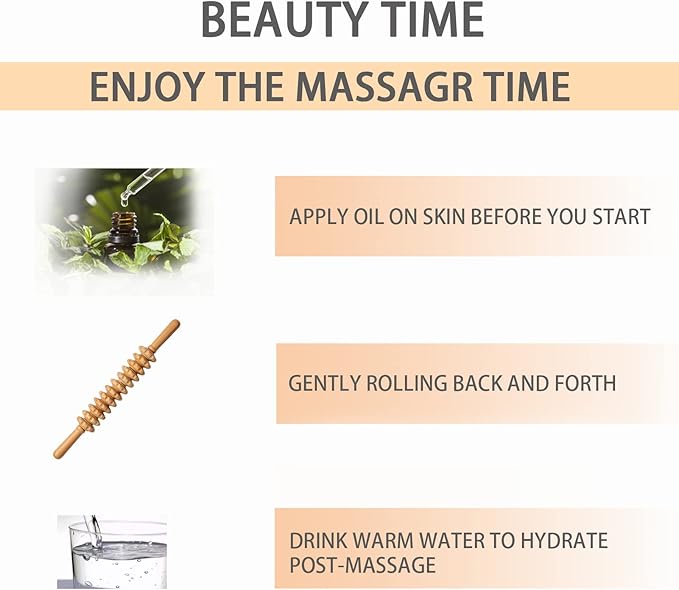 Beech Wood Body Massage Roller - Anti Cellulite Therapy Tools for Body Shaping