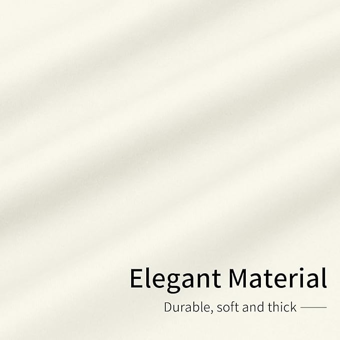 Easy-Going Blackout Curtains for Bedroom, Solid Thermal Insulated Grommet and Noise Reduction Window Drapes, Room Darkening Curtains for Living Room, 2 Panels(42x84 in, Ivory)