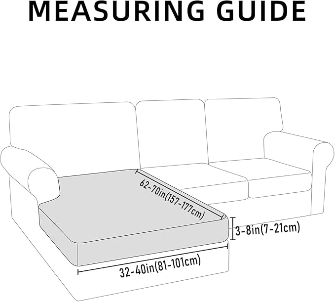 hyha Waterproof Couch Cushion Covers, Sectional Sofa Slipcovers Washable, L Shape Chaise Dog Couch Covers for Sectional Sofa, Universal Furniture Protector (1 Piece for Chaise XL, Camel)