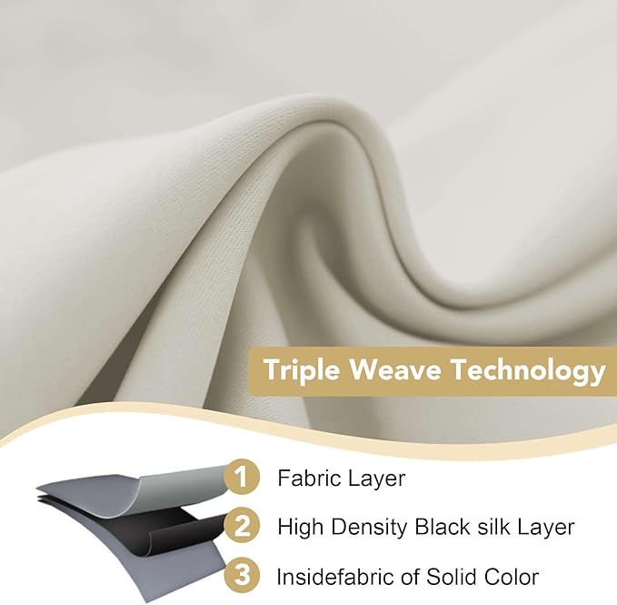 H.VERSAILTEX Room Darkening Curtains for Living Room Light Reducing Thermal Insulated Window Treatment Panels/Drapes Grommet Top 2 Panels (Pale Oak - 52 x 84 Inches)